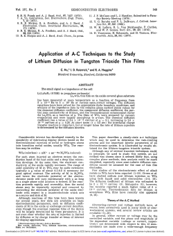 Application of A-C Techniques to the Study of Lithium Diffusion in