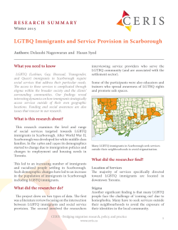 LGTBQ Immigrants and Service Provision in Scarborough