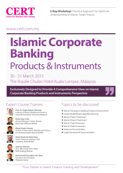 Islamic Corporate Banking Products & Instruments