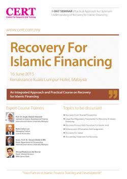 Recovery For Islamic Financing