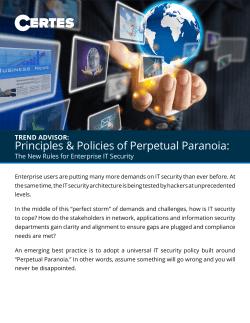 Principles & Policies of Perpetual Paranoia: