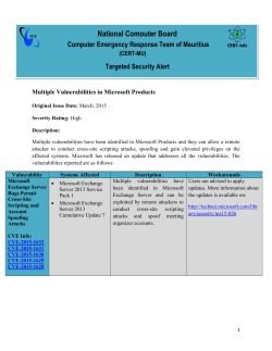 Multiple Vulnerabilities in Microsoft Products - CERT-MU