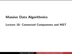 Lecture 10: Connected Components and MST