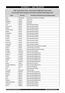 Appendix C - Register of Interested and Affected Parties