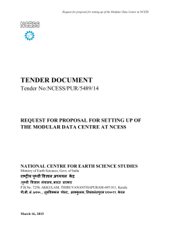 TENDER DOCUMENT - National Centre for Earth Science Studies