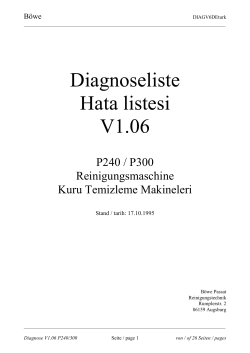 Diagnoseliste Hata listesi V1.06