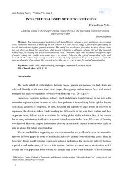 intercultural issues of the tourist offer