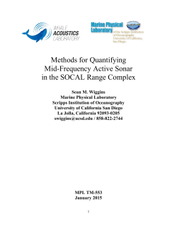 Methods for Quantifying Mid-Frequency Active Sonar in the SOCAL