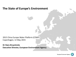 4 - The State of Europe`s Environment - Dr. Hans Bruyninckx