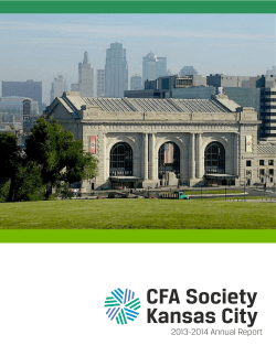 CFA Society Kansas City Annual Report 2013-2014