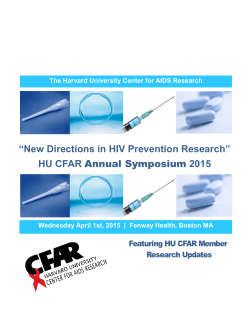 âNew Directions in HIV Prevention Researchâ HU CFAR Annual