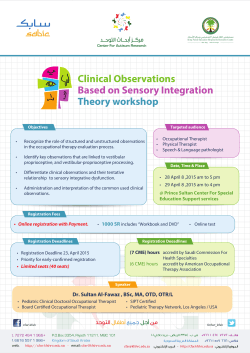 Clinical Observations Based on Sensory Integration Theory workshop