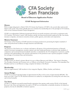 SASF Board of Directors - CFA Society San Francisco