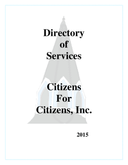 Directory of Services - Citizens for Citizens, Inc.