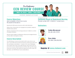 CEN REVIEW COURSE - CFED 2015 Conference & Expo