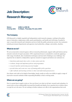 Job Description: Research Manager