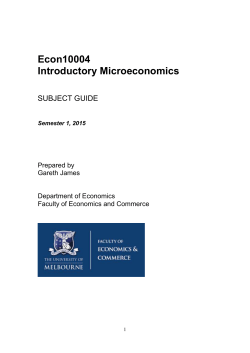 Econ10004 Introductory Microeconomics