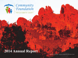 2014 Annual Report - Community Foundation for San Benito County