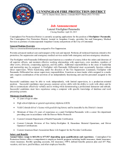 Job Announcement - Cunningham Fire Protection District