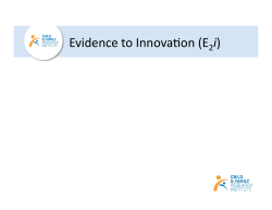 Evidence to Innova0on (E i)