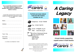 Legacy Leaflet - Care for the Carers