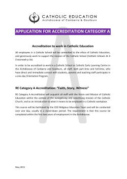 application for accreditation category a
