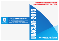 Luaclat Prospectus.cdr - City Group of Colleges, Lucknow