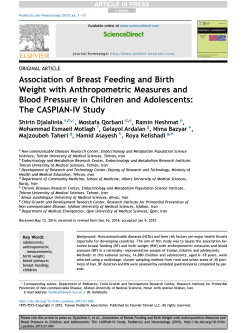 Association of Breast Feeding and Birth Weight with Anthropometric