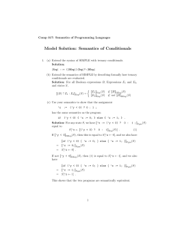 Model Solution: Semantics of Conditionals