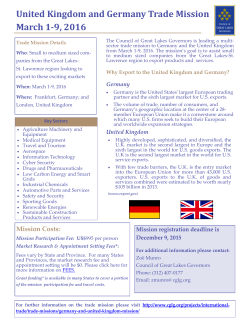 United Kingdom and Germany Trade Mission March 1