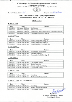 Time Table of 24th Council Examination.