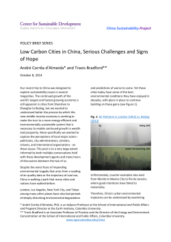 Low Carbon Cities in China, Serious Challenges and Signs of Hope