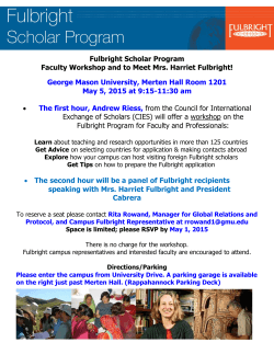 Fulbright Workshop Invitation May 5 2015