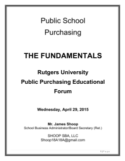 Public School Purchasing Fundamentals