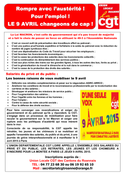 Appel UL ROANNE - Union Locale des syndicats CGT du Canton