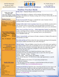 weekly Bulletin 06-05-15.pub - Chabad Lubavitch of Riverdale