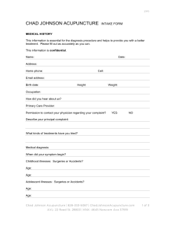 New Patient Intake Form - Chad Johnson Acupuncture