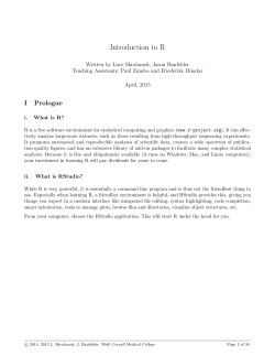 Introduction to R