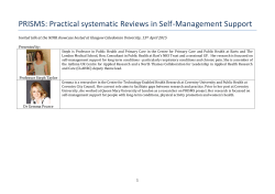 PRISMS: Practical systematic Reviews in Self
