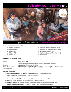 Solidarity Tour to Bolivia 2015