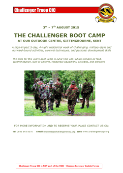 kent challenger boot camp pack 2015
