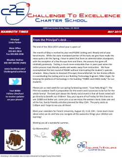 May 2015 Newsletter - Challenge to Excellence Charter School