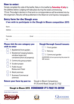 How to enter: Entry form for the Slough area