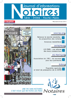 Journal d`informations - CHAMBRE DES NOTAIRES DE L`ISERE