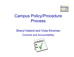 Process for Campus Policies & Procedures by Sheryl Ireland & Viola