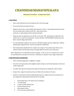 CHANDIDAS MAHAVIDYALAYA Admission Procedure