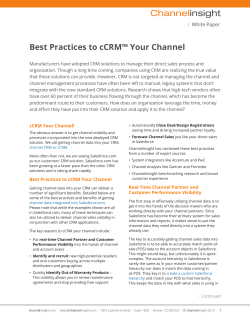 Best Practices to cCRMâ¢ Your Channel