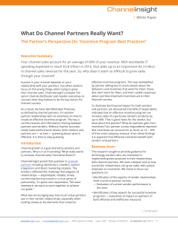 What Do Channel Partners Really Want?