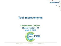Tool Improvements - Chapel