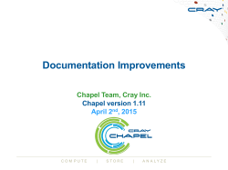 Documentation Improvements - Chapel